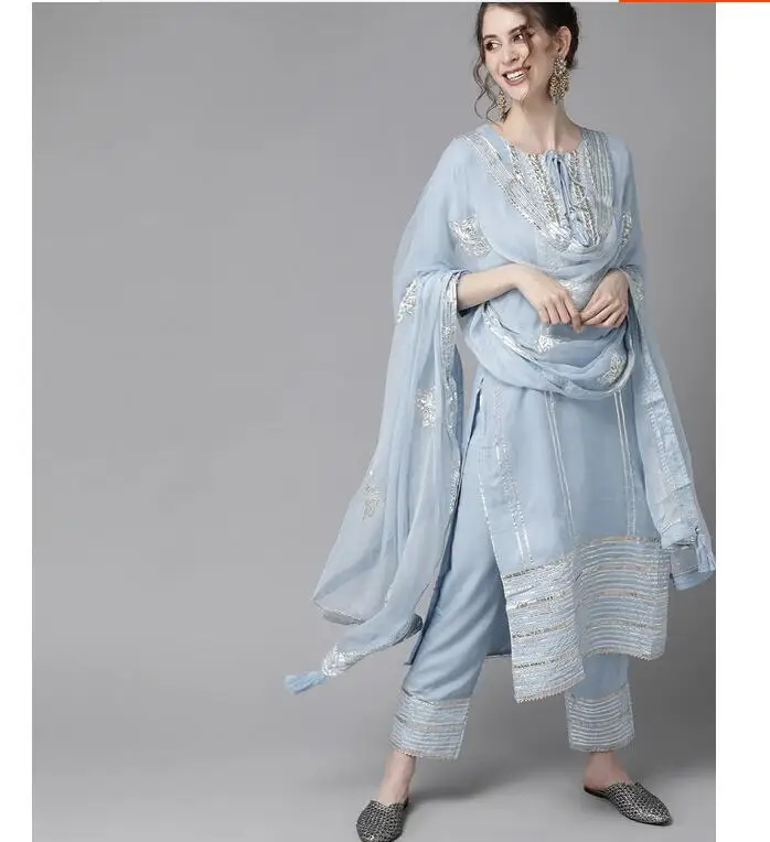 Salwar Kameez Set - Traditional Indian Punjabi Embroidered Ethnic Style