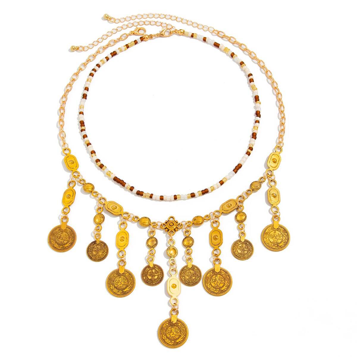 Ethnic Fashion Co In - Ingemark​ 2Pcs/Set Vintage Coin Tassel Pendant