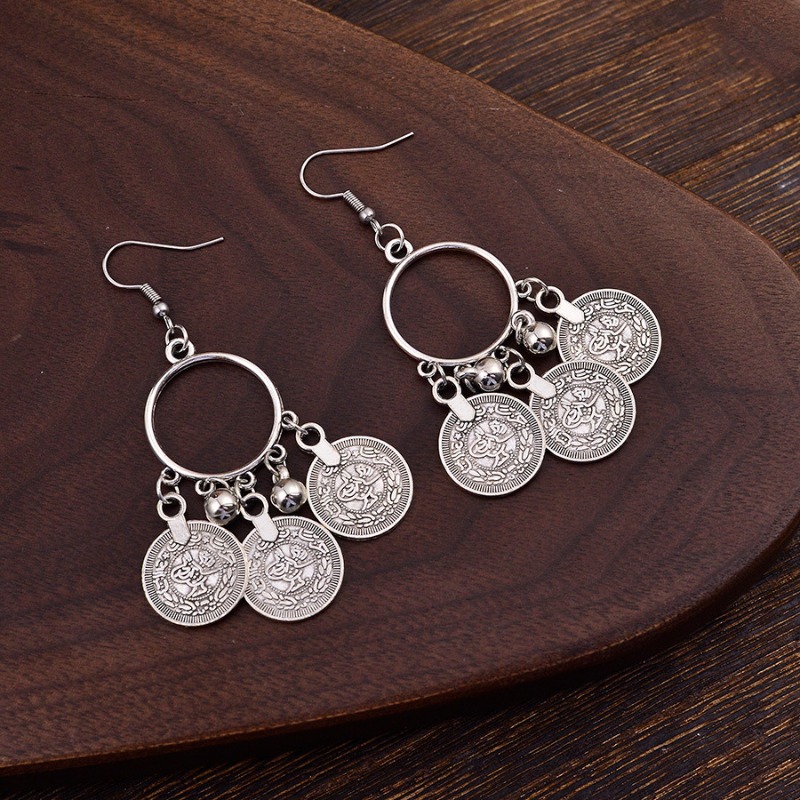 Ethnic Fashion Co In - Vintage Ethnic Style Coin Circular Drop