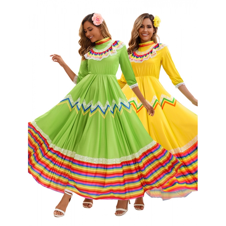 Ethnic Fashion Trends 2025 - Women's Ethnic Dance Dress with Large