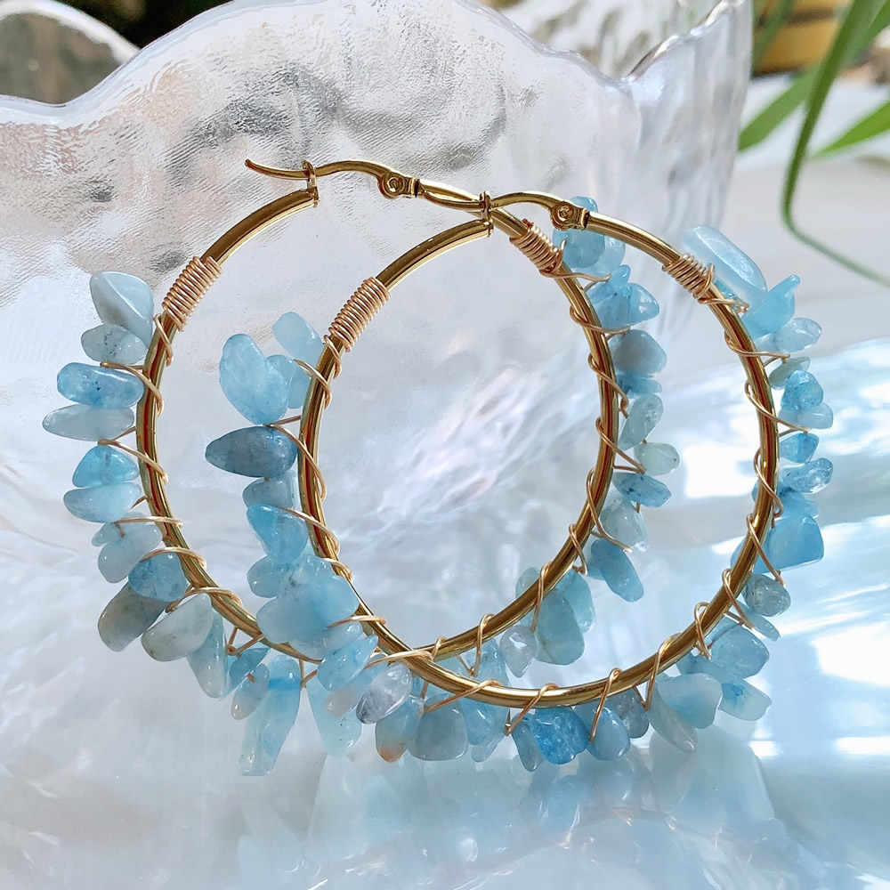 Natural Crystal Hoop Earring I - огляд і ціна Aura Ethnic Fashion