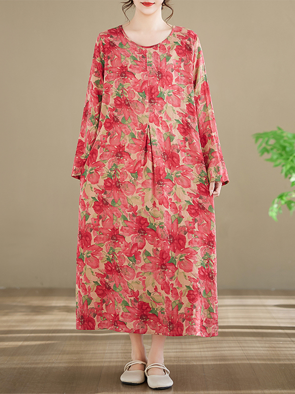 Long Sleeve Cotton Printed Dre - огляд і ціна Ethnic Fashion Walk