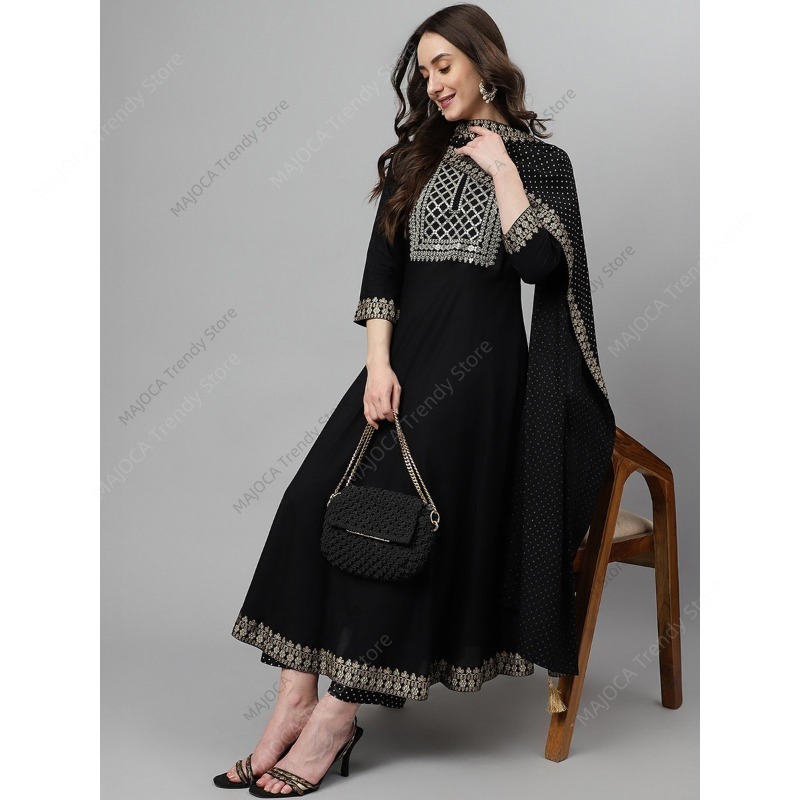 Indian Pakistani Women Black R - огляд і ціна Salwar Kameez Set