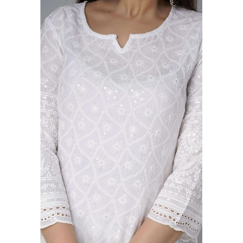 Chikankari Cotton Indian Kurti - огляд і ціна Salwar Kameez Set