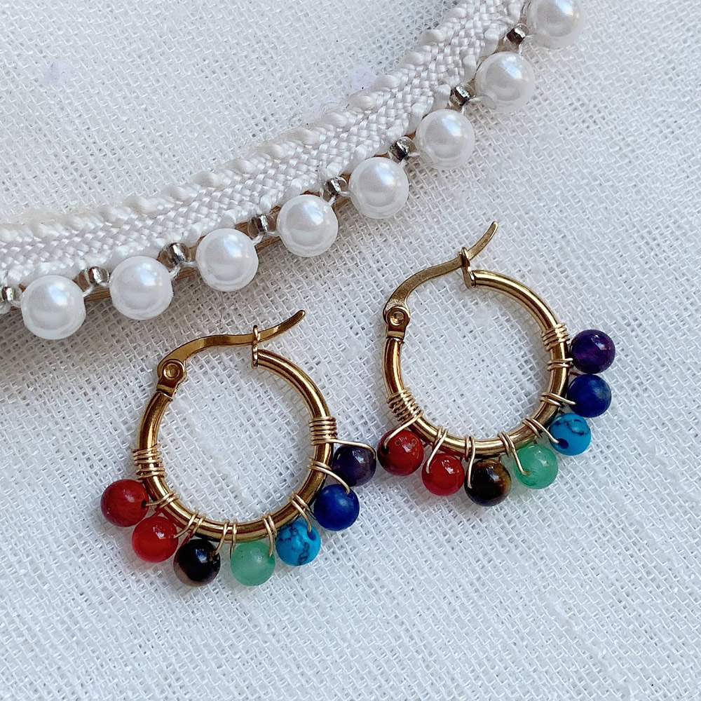 7 Chakras Natural Stone Earrin - огляд і ціна Aura Ethnic Fashion